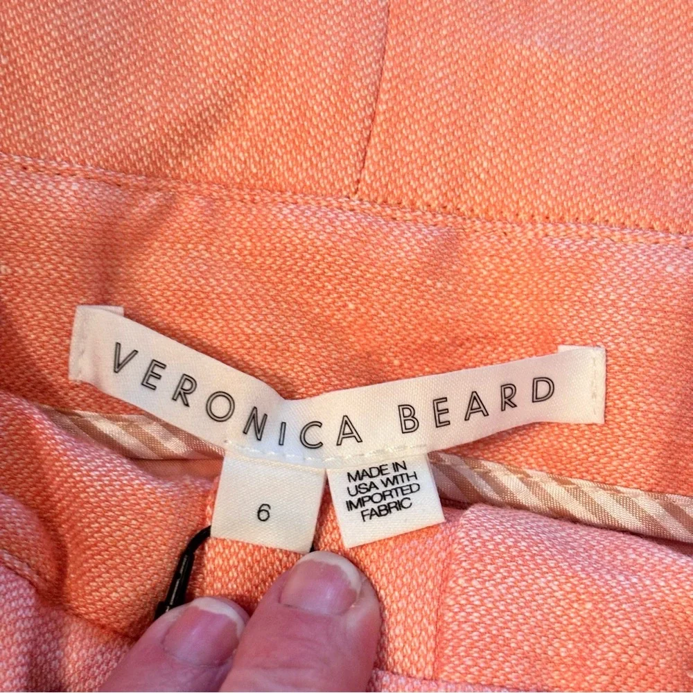 NWT Veronica Beard Ashford Belted Shorts in Heathered Bright Coral , size 6, - Picture 5 of 10